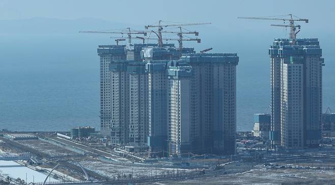 인천 연수구 송도국제도시 아파트 공사현장 모습. 사진=뉴스1