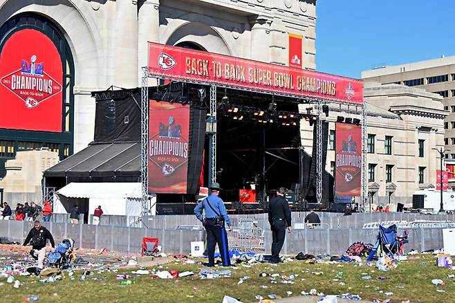 미국 캔자스시티 총기난사 사건 현장. USA Sports 연합뉴스