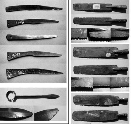 시베리아에서 발견된 2700년 전 수술 도구들. 청동기로 만들어졌다. 사진 출처 파벨 볼코프의 논문 ‘시베리아 초기 철기시대 외과의사 도구에 대하여’(2013)