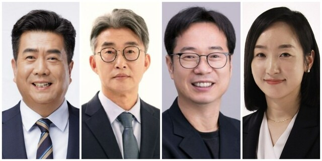 왼쪽부터 강청희 전 대한의사협회 상근부회장, 노종면 전 와이티엔(YTN) 기자, 이재성 새솔테크 고문, 전은수 변호사. 더불어민주당 제공