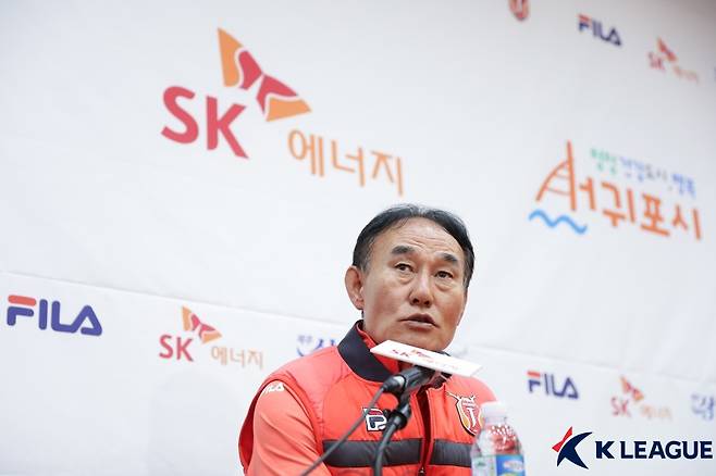 제주 김학범 감독. /사진=한국프로축구연맹