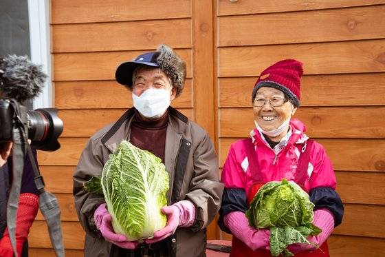 전남 완도군 완도읍 용암마을 주민들이 김유솔 이장의 카메라 앞에서 포즈를 취하고 있다. 사진 ‘완망진창’