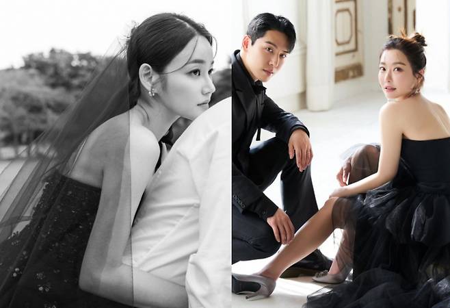 최근 일본 신부들 사이에서 '검은색 웨딩드레스'가 유행하고 있다는 소식이 눈길을 끌고 있다.  /사진=유나, 레이디제인 인스타그램