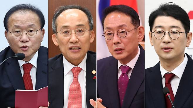 국민의힘이 윤재옥 원내대표와 추경호 전 경제부총리, 주진우 전 대통령실 법률비서관 등 24명을 경선 없이 총선 후보로 뽑았다.