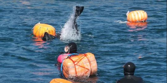 Haenyeo at work at sea. Courtesy of Jeju Island