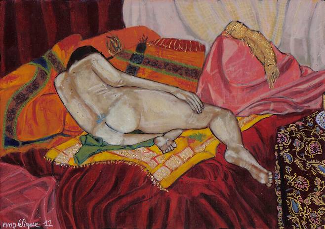 프랑스 여성 미술가 앙젤리크 베그가 그린 자화상. 엥그르 오달리스크에서 영감받았다. 위키미디어 코먼스