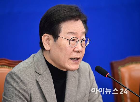 이재명 더불어민주당 대표가 지난 19일 오전 서울 여의도 국회에서 열린 최고위원회에서 발언하고 있다. [사진=곽영래 기자]