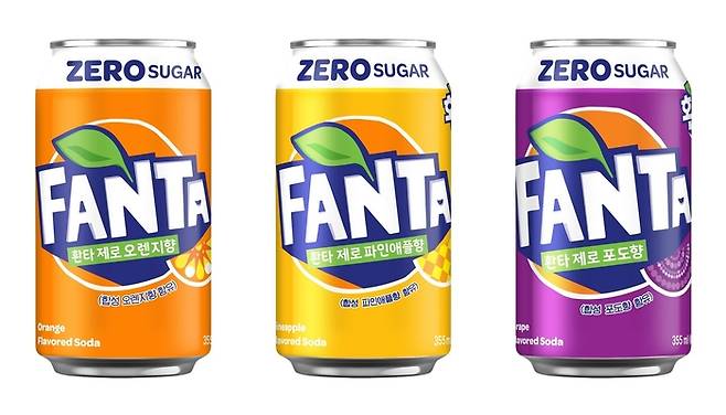 환타 제로 3종 (환타 제로 오렌지향, 환타 제로 파인애플향, 환타 제로 포도향). 코카콜라 제공