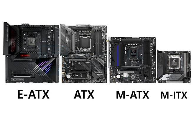주로 사용하는 메인보드 규격 4종류 (출처 : GamingPCBuilder)