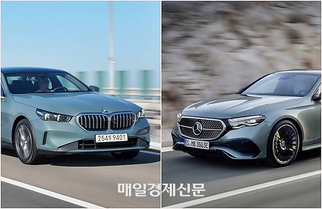 BMW 5시리즈(왼쪽)과 벤츠 E클래스 [사진출처=BMW, 벤츠]