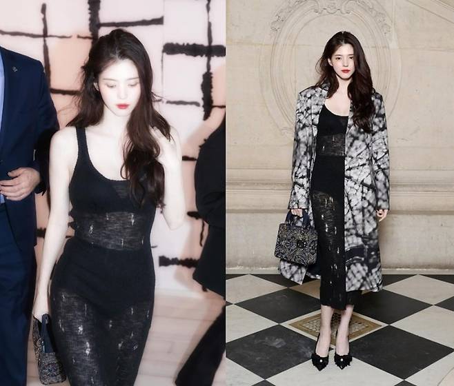 배우 한소희 팬츠리스 룩. SNS 캡처