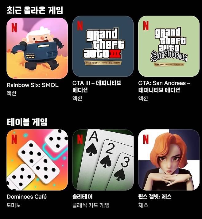넷플릭스 게임 목록.