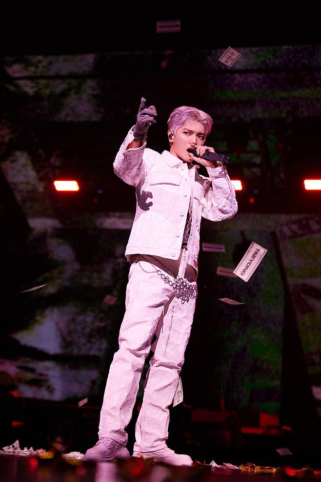 Taeyong performs at "TY Track," held at Olympic Hall, Songpa-gu, Seoul, Sunday. (SM Entertainment)