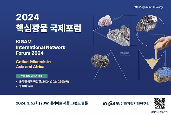 2024 핵심광물 국제포럼 안내 이미지. 한국지질자원연구원 제공