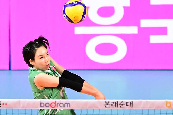 ▲ 오지영은 국가대표 출신 리베로로 2020 도쿄올림픽에도 출전했다. ⓒKOVO