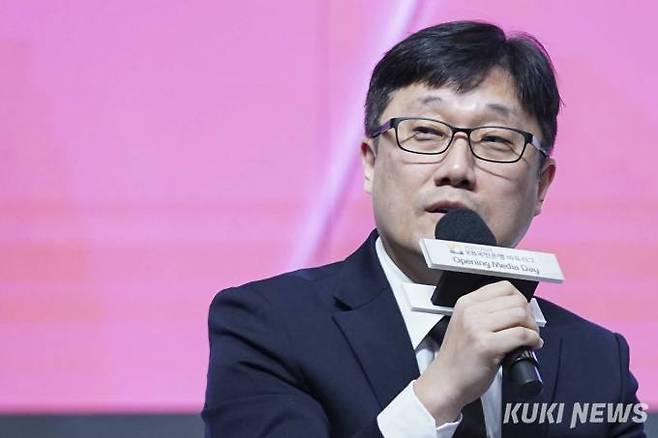 바둑리그 미디어데이에서 포부를 밝히고 있는 최명훈 정관장 천녹 감독. 사진=임형택 기자