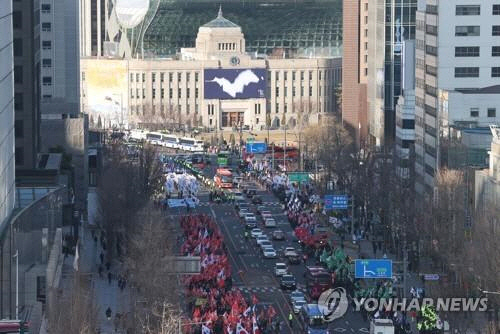 지난해 3·1절 도심 집회. [연합뉴스]