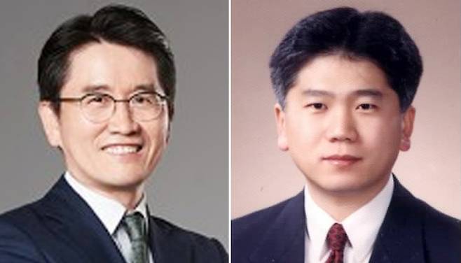 고위공직자범죄수사처장 후보추천위원회는 지난달 29일 오후 서울 여의도 국회에서 열린 8차 회의에서 판사 출신인 오동운(왼쪽) 법무법인 금성 파트너변호사와 검사 출신인 이명순 이명순법률사무소 대표변호사를 2대 고위공직자범죄수사처장 최종 후보로 추천했다고 밝혔다. 연합뉴스