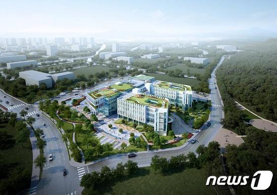 4일 충북 음성군은 국립소방병원 공정률이 24%를 보이며 2025년 하반기 개원을 목표로 순항하고 있다고 밝혔다. 사진은 소방병원 조감도.(음성군 제공)2024.3.4/뉴스1
