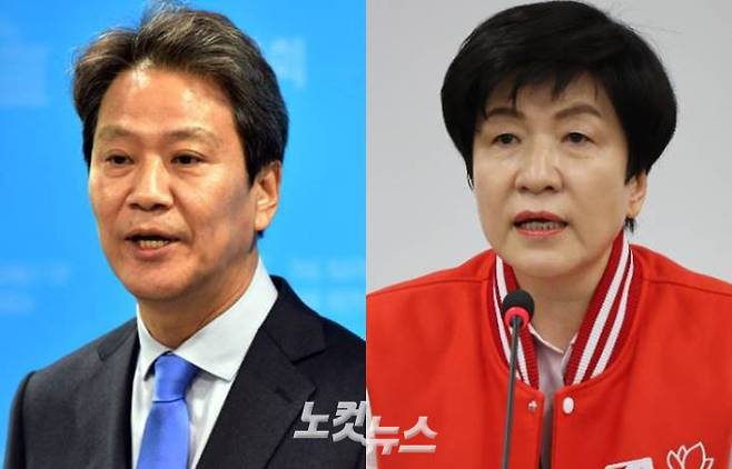 임종석 전 대통령비서실장·국민의힘 입당한 김영주 국회 부의장. 윤창원 기자·황진환 기자