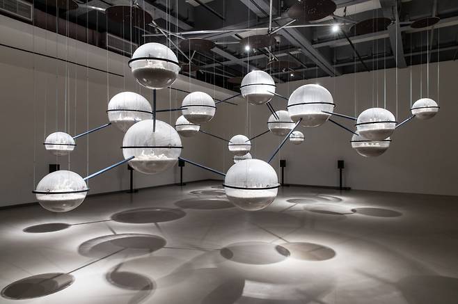 Shu Lea Cheang's installation art piece "Mycelium Network Society" at the Taipei Biennial in 2018. (Taipei Fine Arts Museum)