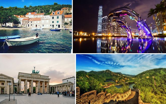 왼쪽 위부터 시계 방향으로 사이판, 홍콩, 독일, 중국 / 사진=pexels