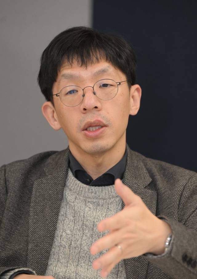 정두영 피노바이오 대표가 서울경제신문과 인터뷰하고 있다. 수원=이호재 기자