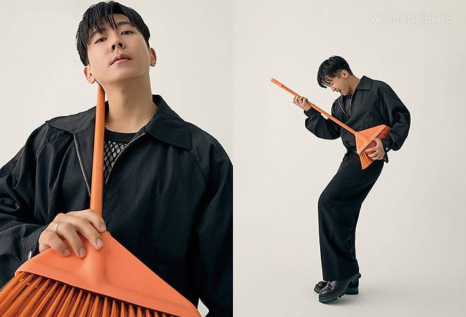 재킷·화이트 이너 톱·네트 슬리브리스 톱·팬츠 모두 렉토, 슈즈 스타일리스트 소장품.