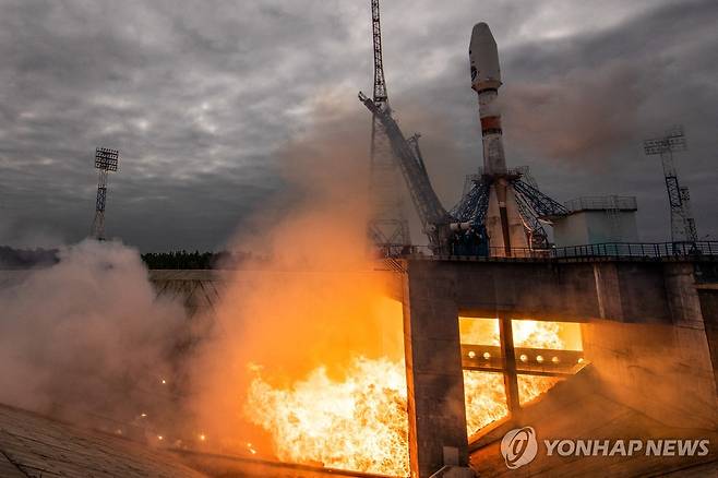 로스코스모스 루나-25 발사 장면 [타스 연합뉴스 자료사진 재판매 및 DB 금지]