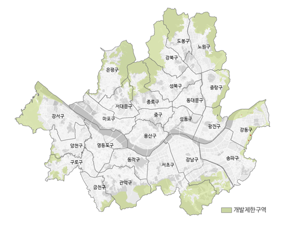 서울 그린벨트 지정 현황. 사진 제공=서울시