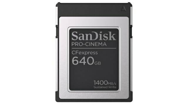 샌디스크 프로 시네마 CF익스프레스 타입 B 카드. (사진=웨스턴디지털)