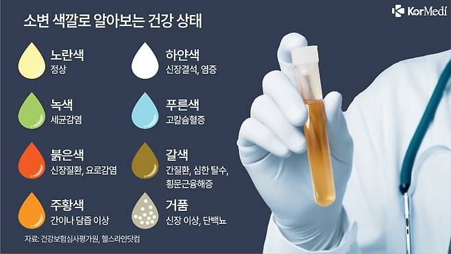 소변은 건강 상태에 따라 다양한 색깔을 띨 수 있다. [사진=코메디닷컴 DB]