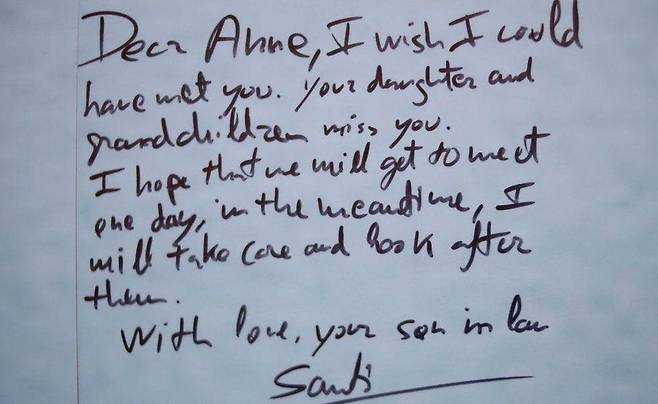 그레이스 네이선의 남편이 MH370편 탑승자였던 네이선의 어머니에게 쓴 편지