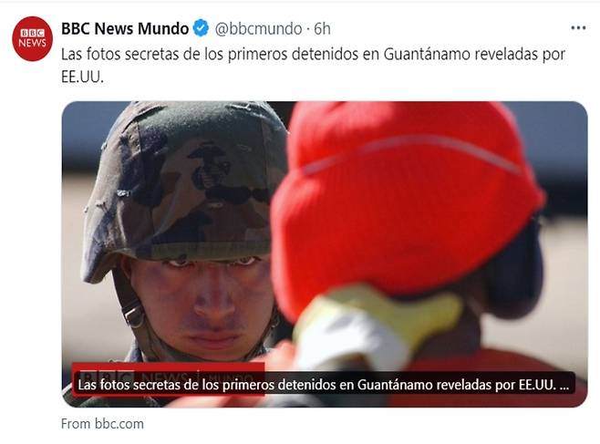 BBC 스페인어판에서 공개한 미 관타나모 수용소 초창기 모습 담은 사진 [BBC 문도 소셜미디어 엑스(X·옛 트위터) 캡처. 재판매 및 DB 금지]