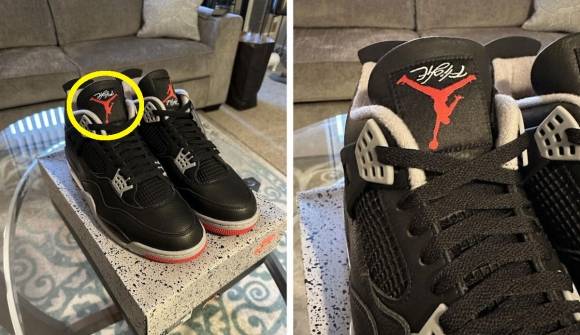 잘못 만들어진 조던 운동화 / 사진=LYNMANI0 이베이