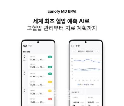 혈압 예측 AI ‘캐노피엠디 BPAI’ 화면 이미지 (사진=라이프시맨틱스)