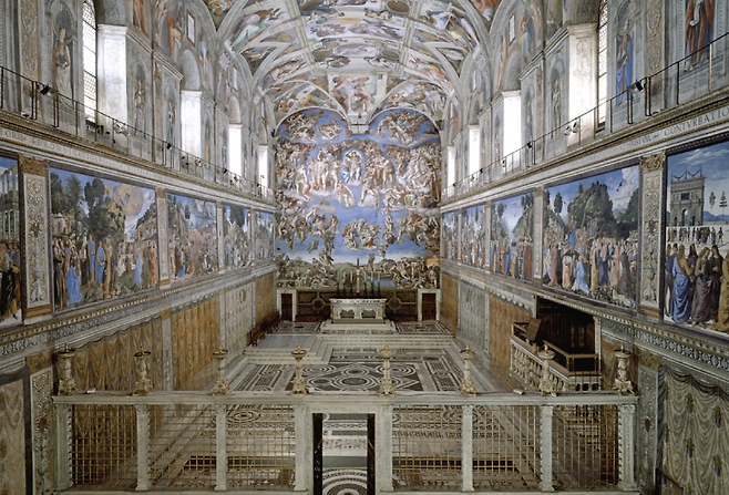 그레고리오 알레그리의 ‘미제레레’가 연주됐던 시스티나 예배당. /바티칸 박물관 홈페이지