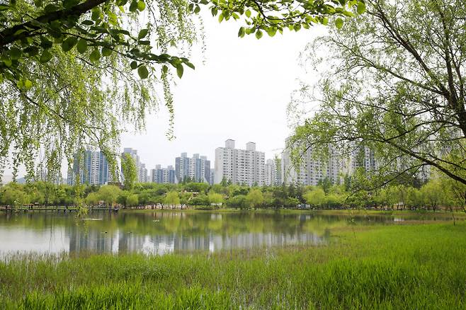 부천 상동호수공원 전경.