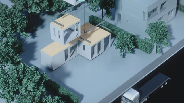 GS건설의 목조 모듈러 주택 전문 자회사 '자이가이스트'가 프리패브 공법으로 단독주택을 시공하는 과정이 담긴 시뮬레이션 영상. 자이가이스트 공식 유튜브 캡처