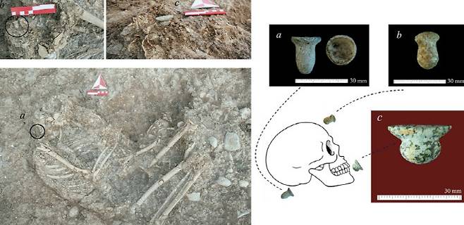 튀르키예 남동부 신석기 유적지인 ‘본주클루 타를라’(Boncuklu Tarla)에서 발견된 석기시대 피어싱 유물(사진=연합뉴스)