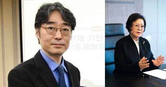 왼쪽부터 임종윤 한미약품 사장, 송영숙 한미그룹 회장