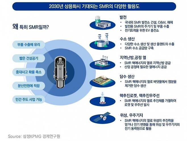 2030년 상용화시 기대되는 SMR의 다양한 활용도 / 출처=삼정KPMG 경제연구원