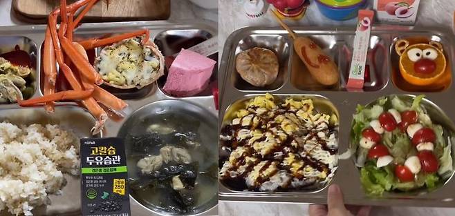 [서울=뉴시스]유튜브 채널 '한닭쌤과 삐약이교실'을 운영하는 한 씨가 학생들에게 제공한 식단(사진=인스타그램 '한닭쌤과 삐약이교실' 캡처) *재판매 및 DB 금지