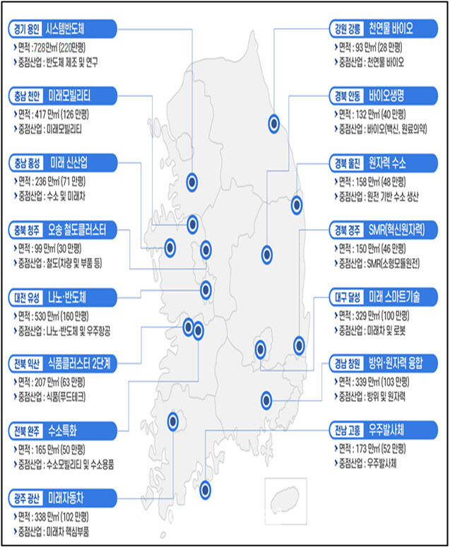 신규 국가산업단지 현황(자료=국토교통부)