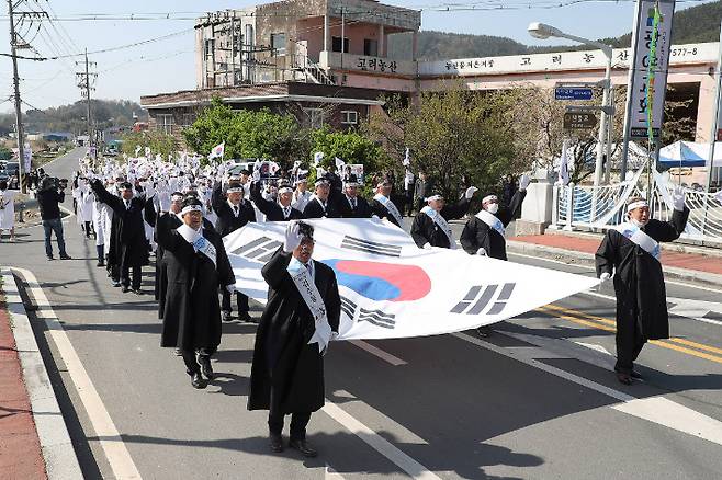 지난해 4.3삼진연합대의거 재현행사. 창원시 제공