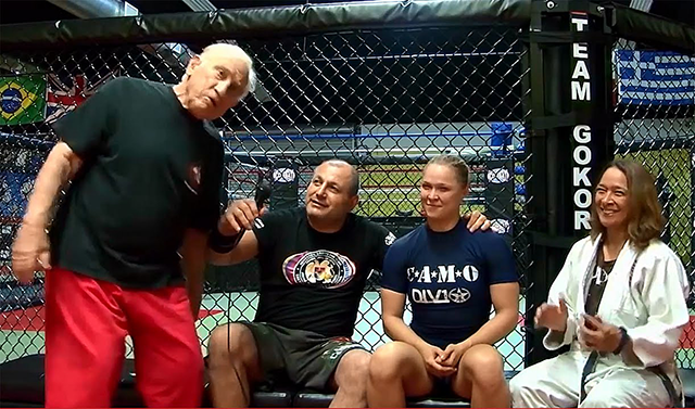 고코르 치비챤(가운데 왼쪽), 올림픽 유도 동메달리스트 및 UFC 챔피언 론다 라우지(가운데 오른쪽). 사진=‘하야스탄 그래플링 시스템’ 영상 화면