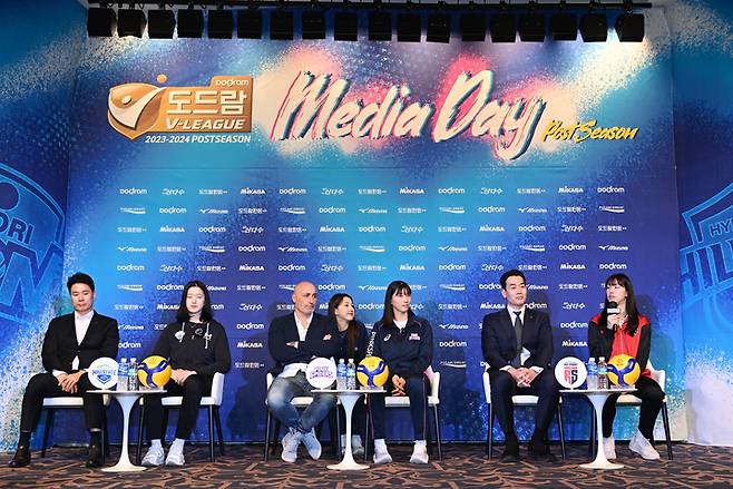 23-24시즌 미디어데이에 참석한 여자부 3개 구단, KOVO 