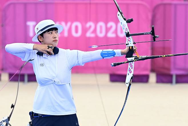 2020 도쿄올림픽 양궁 3관왕 안산 선수. 올림픽사진공동취재단