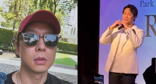 박유천이 공개한 근황과 최근 일본에서 개최한 팬미팅에서 포착된 그의 모습. 박유천 사회관계망서비스(SNS)·온라인 커뮤니티 캡처