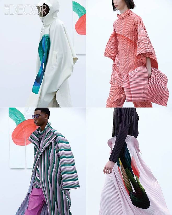 2024년 1월 파리 남성 패션위크 기간에 이세이 미야케 옴므 플리세(Issey Miyake Homme Plissé)와 함께 선보인 협업 컬렉션.